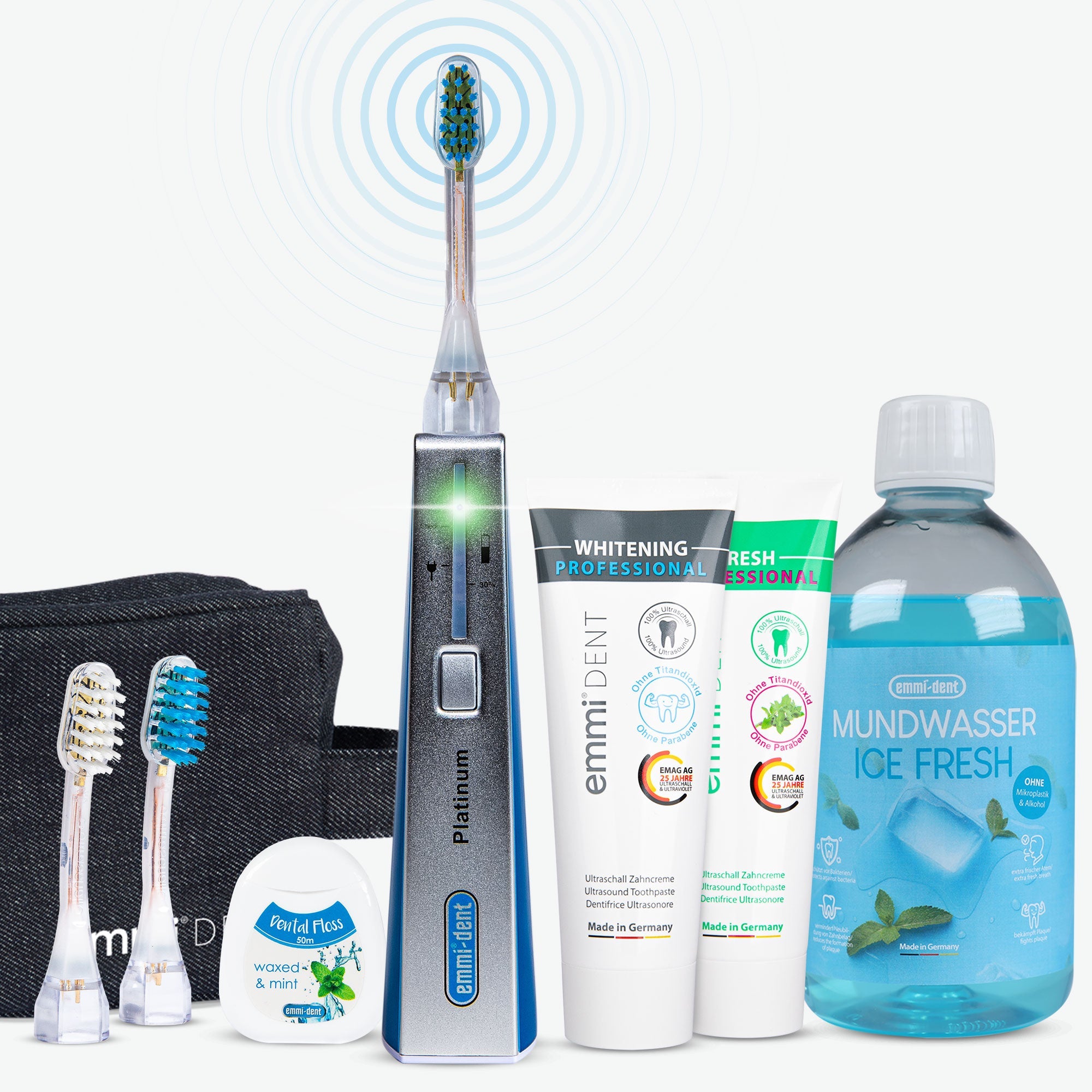 Ultrasonic Toothbrush Platinum White Teeth Set