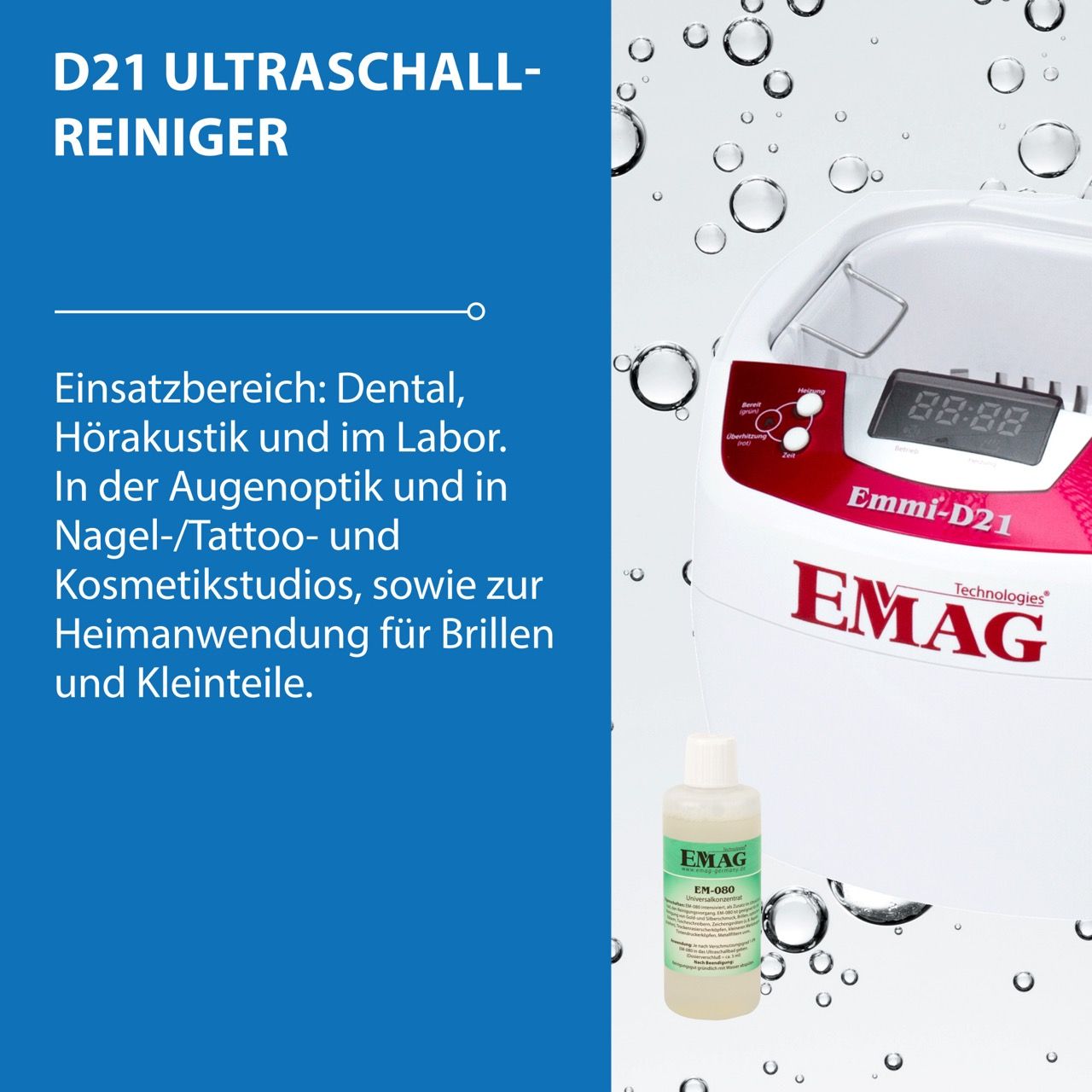 D21 Ultraschallreiniger mit Edelstahlwanne